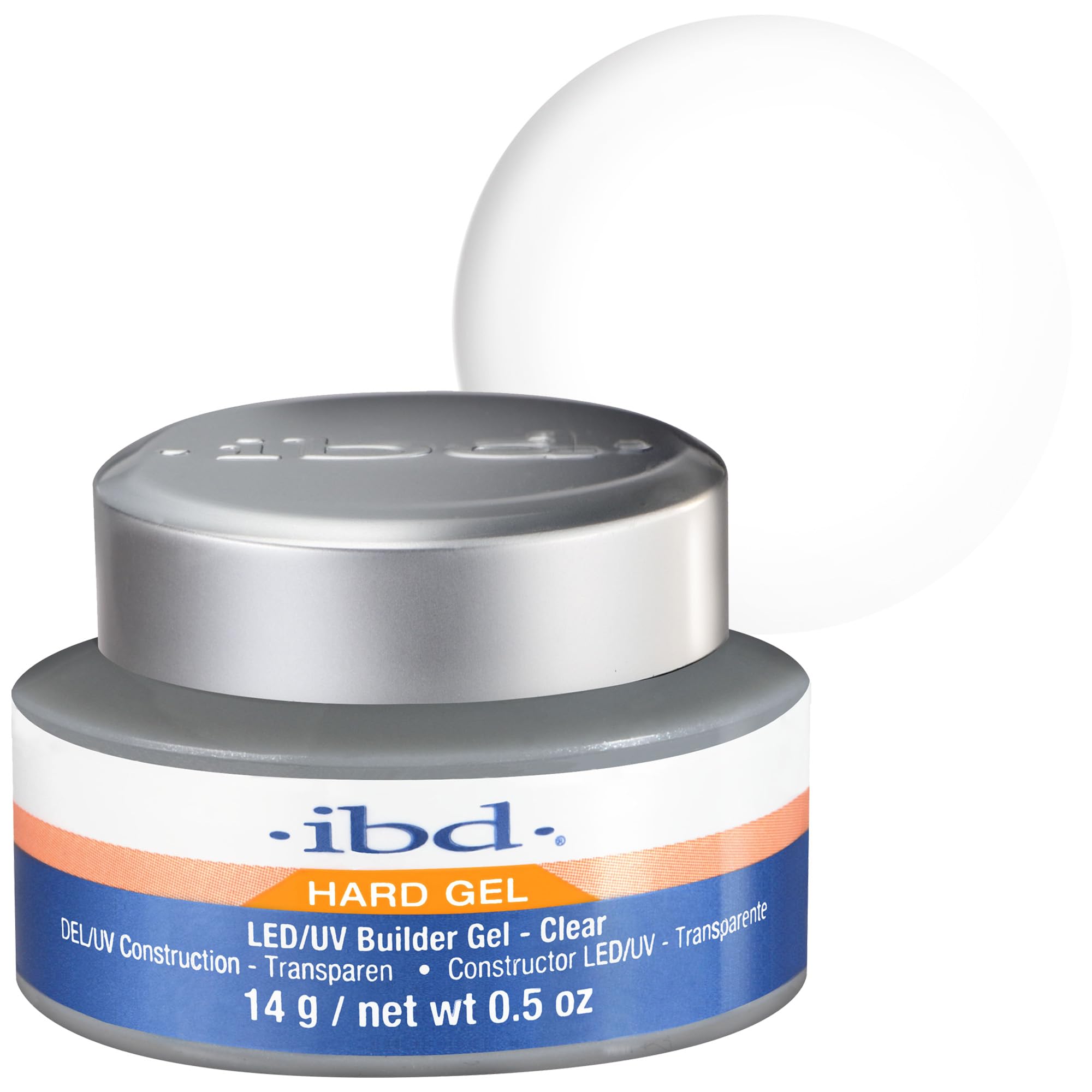 IBD Hard Gel - LED/UV Builder Gel Clear, 1 pack (1 x 14 g) - MADE IN USA - Nail building at home - without appointments and noisy nail salons