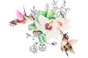 MBAIYO Birds Flowers Butterfly Toilet Lid Decals, Self Adhesive Waterproof Toilet Decals Removable Bathroom Wall Sticker Bathroom Decal DIY Floral Birds Butterfly Sticker for Decoration