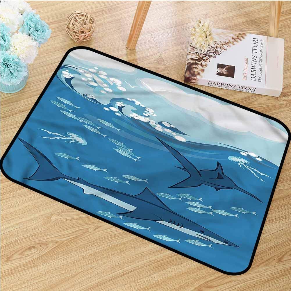 TBRfine Shark, Door Mats, Sharks in Water with Octopus