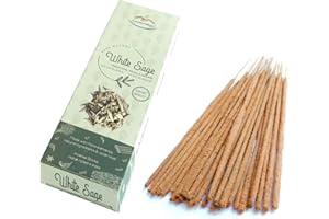 Aroma Valley White Sage Incense Sticks - Traditional Handcrafted Masala Incense - 42 to 50 Sticks Approx.