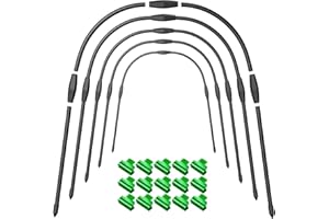 FOTMISHU Garden Hoops for Raised Beds Row Cover, Greenhouse Hoops for Garden Netting, 27" x 35.8'' Rust-Free Garden Tunnel, Reuseable Gardening Supplies for Plants Vegetables (5pcs L 27" x 35.8'')