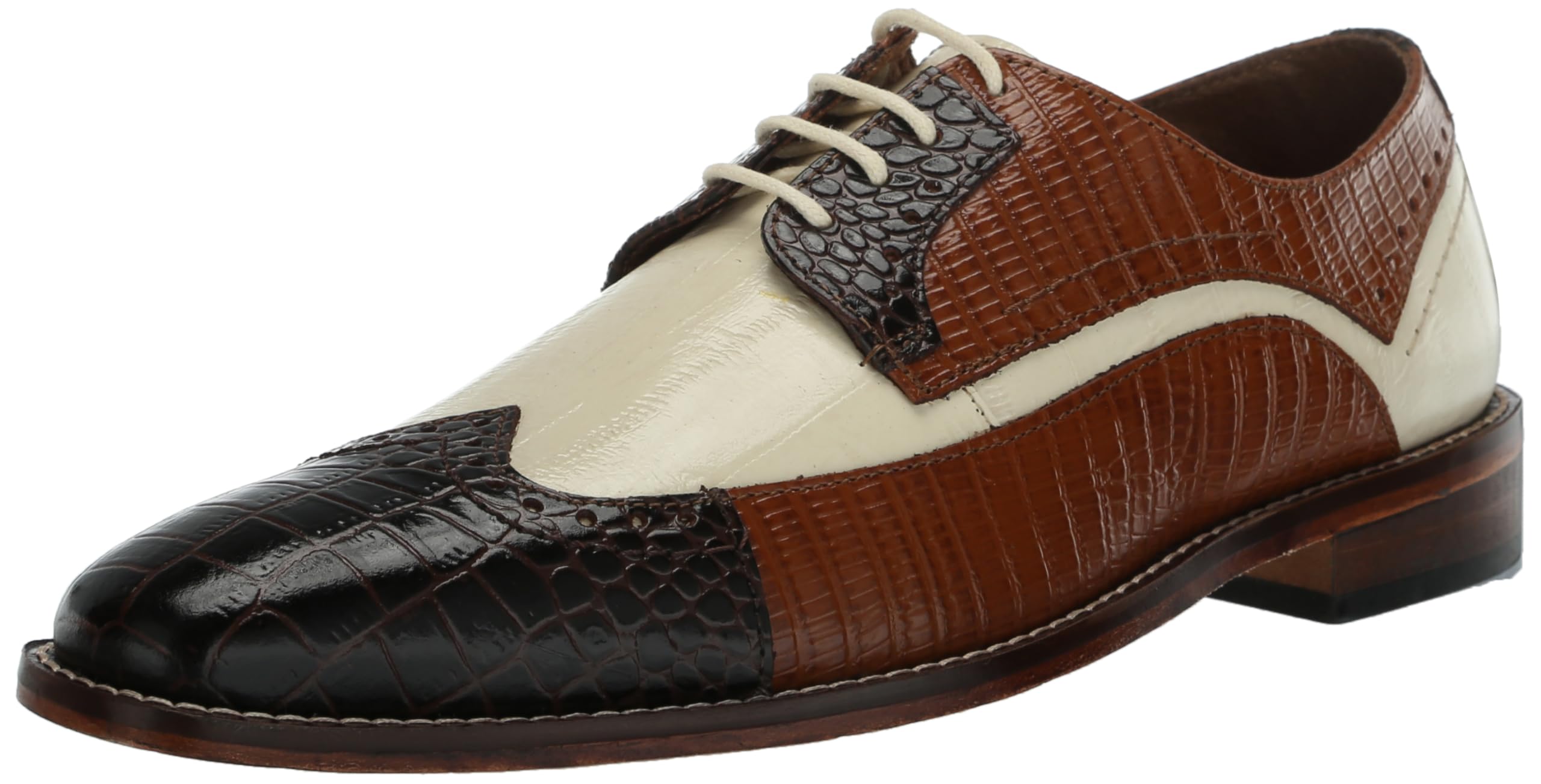 Stacy Adams Men’s Gallinari Wingtip Lace Up,Brown Multi,13W