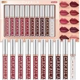 MooGlamor 9 Pcs Liquid Lipsticks and Lip Lacquer Set Matte Rich Red Colors Lipstick for Women with Waterproof and Long-Lasting