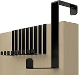4smile Over Door Hook Set of 10 Black Hangers Leaf Depth 1.4in & 1.6in