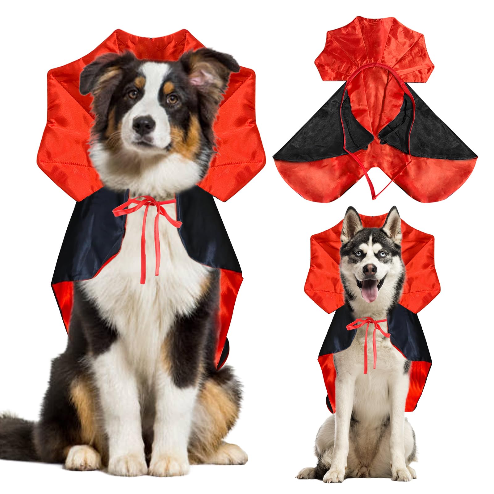 Halloween Large Dog Vampire Costume, Pet Costumes Accessories, Devil Cape Cloak Funny Costume for Big Dog, Halloween Party and Pet Cosplay Supplies