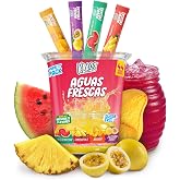 Klass Aguas Frescas Tropical Variety | Zero Sugar Drink Mix | 44 Sticks | Natural flavors, only 5 calories per packet, caffeine free, mix of mango, watermelon, pineapple and passionfruit