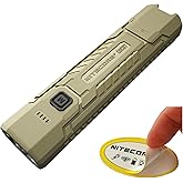 Nitecore EDC07 Flat EDC Flashlight, 1500 Lumens USB-C Rechargeable, Triple Color Temperature, Lightweight 2.47 oz, IP67 Waterproof Everyday Carry Light (Tan)