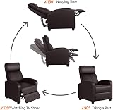 Yaheetech Recliner Armchair Brown PU Leather Footrest Adjustable Backrest Sofa view 5