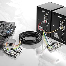 EBXYA 20 Feet XLR Snake 8 Channel - 8 Colored XLR