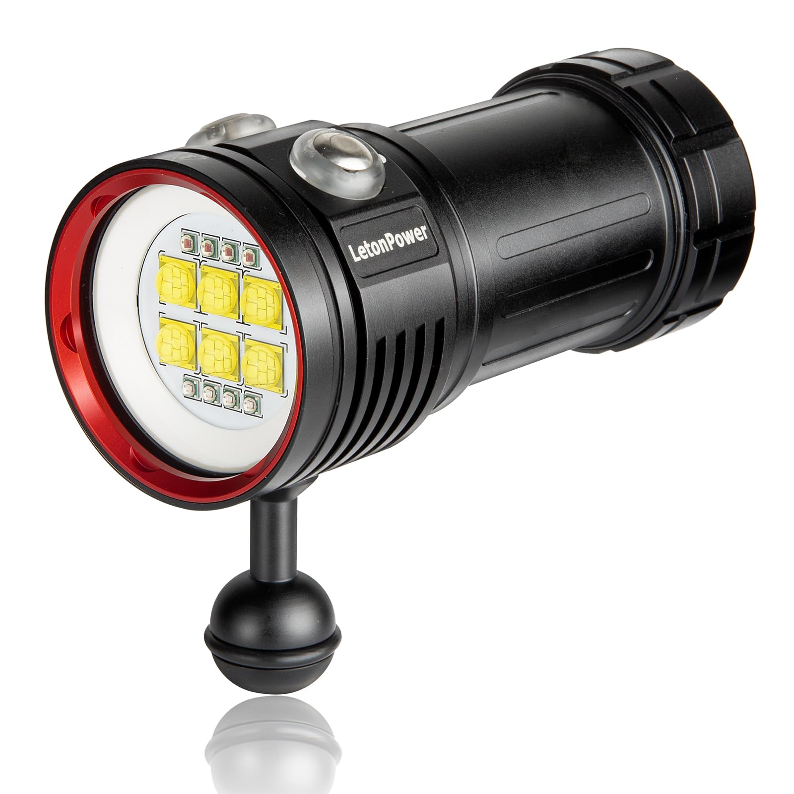 LetonPower Diving Flashlight, L24 12000Lumens Dive Light,100m Underwater Video Light, Scuba Dive Lights, Underwater flashlights with Type-C Charging for Professional Under Water Sports