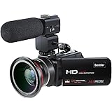 Video Camcorder,Besteker 1080P 30FPS Wifi Camcorders Full HD Portable Digital Video Camera with External Microphone and Wide Angle Lens