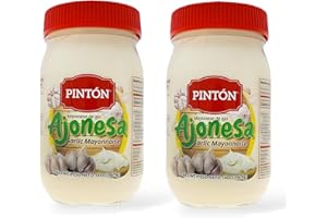 PINTON PINTÓN Ajonesa Garlic Aioli – Organic Creamy Mayonnaise Mayo, Natural Roasted Garlic Sauce (14 oz), Homemade Spread, Aioli Sandwich Dressing, Condiments in Glass Jar, Dip, Drizzle (2pack)