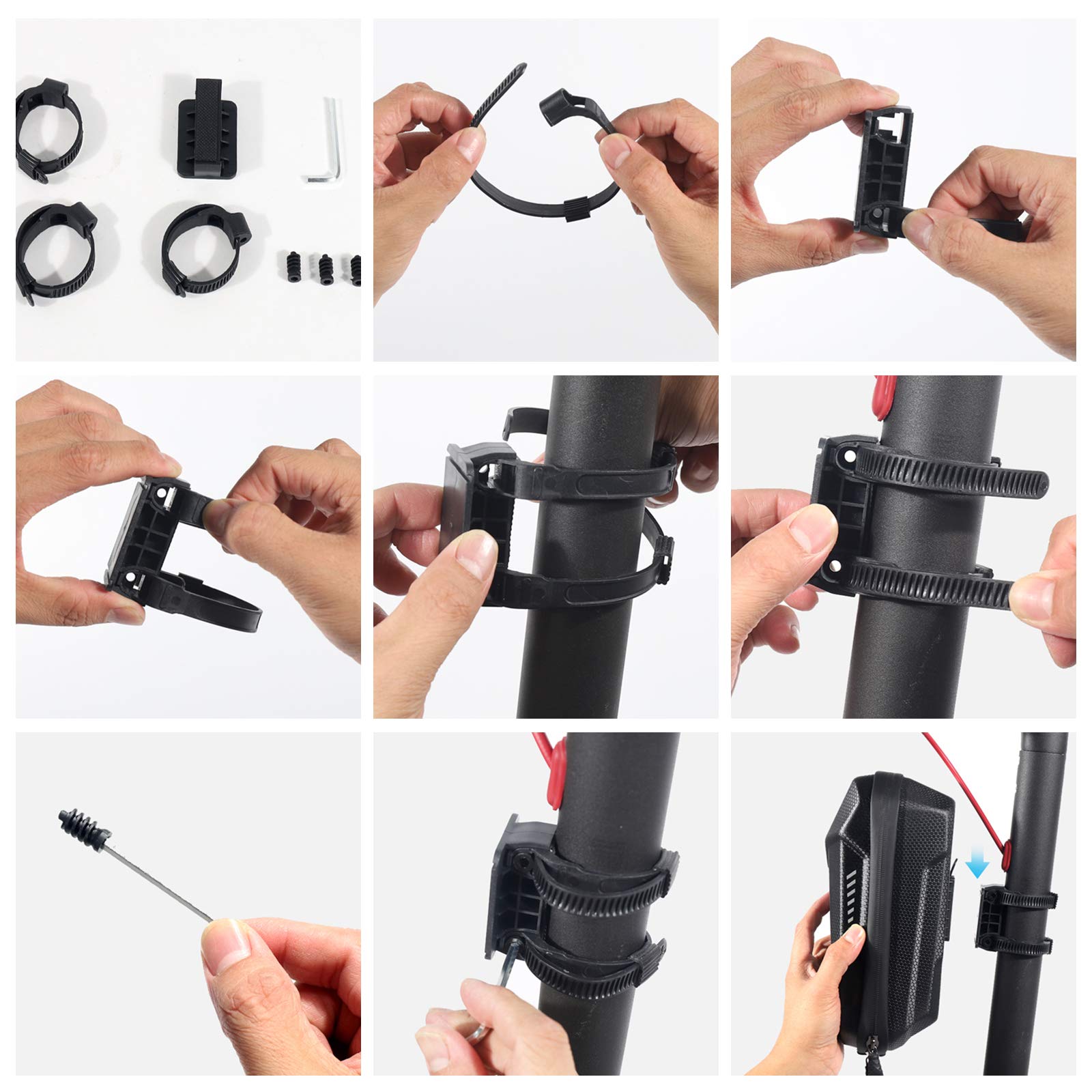 Universal Scooter Bag, Scooter Storage Bag, Scooter Handlebar Bag, Compatible with Scooters, Bikes, Segway Ninebot and NIU, for Carrying Charger Tools Repair Tools(2L)