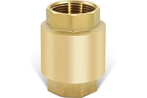 SYWUWV 3/4" NPT Brass Vertical Check Valve, NPT Thread Vertical Lead-Free In-Line Spring Check Valve, Non Return One Way Counterflow Valve to Prevent the Medium Backflow for Oil Water Gas Air DN20