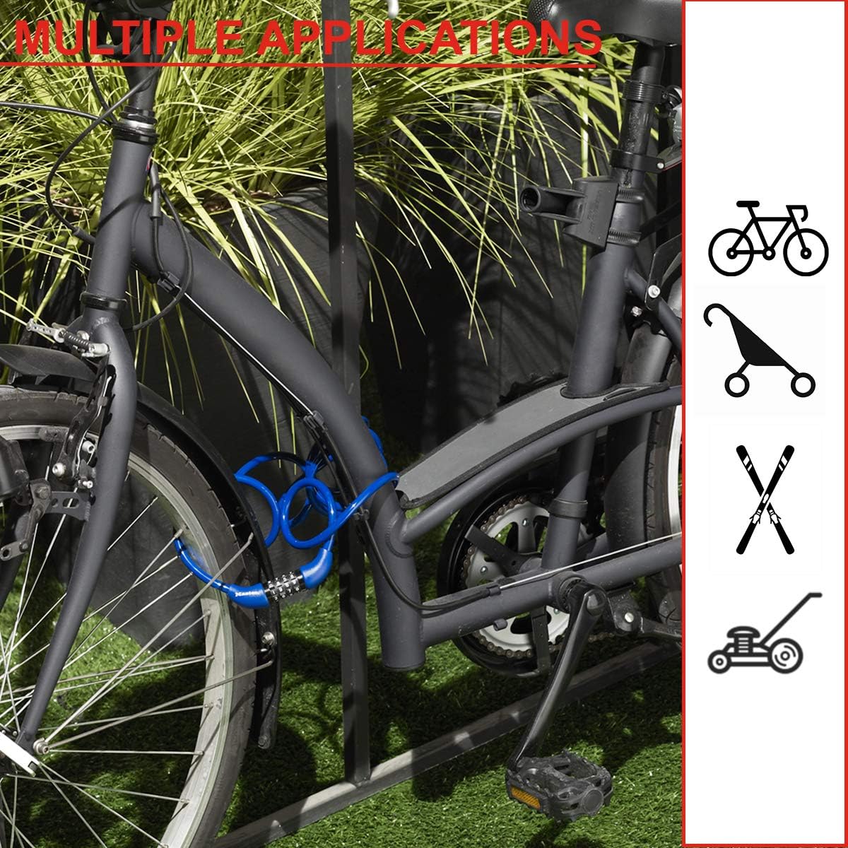 Master Lock Bike Cable Lock, Combination, 1.8 m Coiling Cable, Outdoor, Random Color 8221EURDPROCOL - Image 3