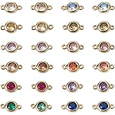 Pandahall 20Pcs Flat Round Glass Links Connectors