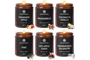 FEIBAO 6 Pack Winter Candles for Home Scented, Aromatherapy Candles Gift for Women Men, 42oz 300 Hour Long Lasting Candle, Winter Candle Gift for Holiday, Gifts for Birthday, Valentine's Day