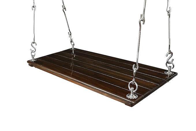 Riyo Moda Enterprises Outdoor Wooden Hanging Swing Set / Jhula With Melamine Coating For Home And Garden (Upto 200Kgs Of Human Weight)