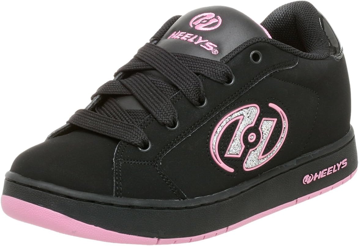 Heelys Adult Glitter Skate Shoe, Negro/Rosado, 8 B(M) US