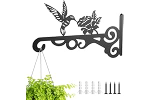 Hanging Plant Bracket Planter Hooks for Hanging Baskets 10 Inch Metal Plant Hangers Outdoor Plants Wall Hanger with Screws Pl