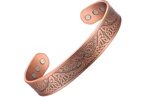 MagEnergy Copper Bracelet For Men Women, Tree of Life 99.99% Pure Copper Magnetic Therapy Bracelets,7.3''Adjustable Cuff Bangle Jewerly Gift