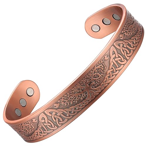 MagEnergy Copper Bracelet For Men Women, Tree of Life Pure Copper  Magnetic Cuff Bangle Jewelry Gift in Kuwait  Whizz
