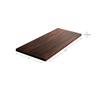 Deco Home Hardwood Mahogany Shiny Wall Shelf, 24 x 9inches, 18Mm, without Bracket (Brown, _1979126-W018)