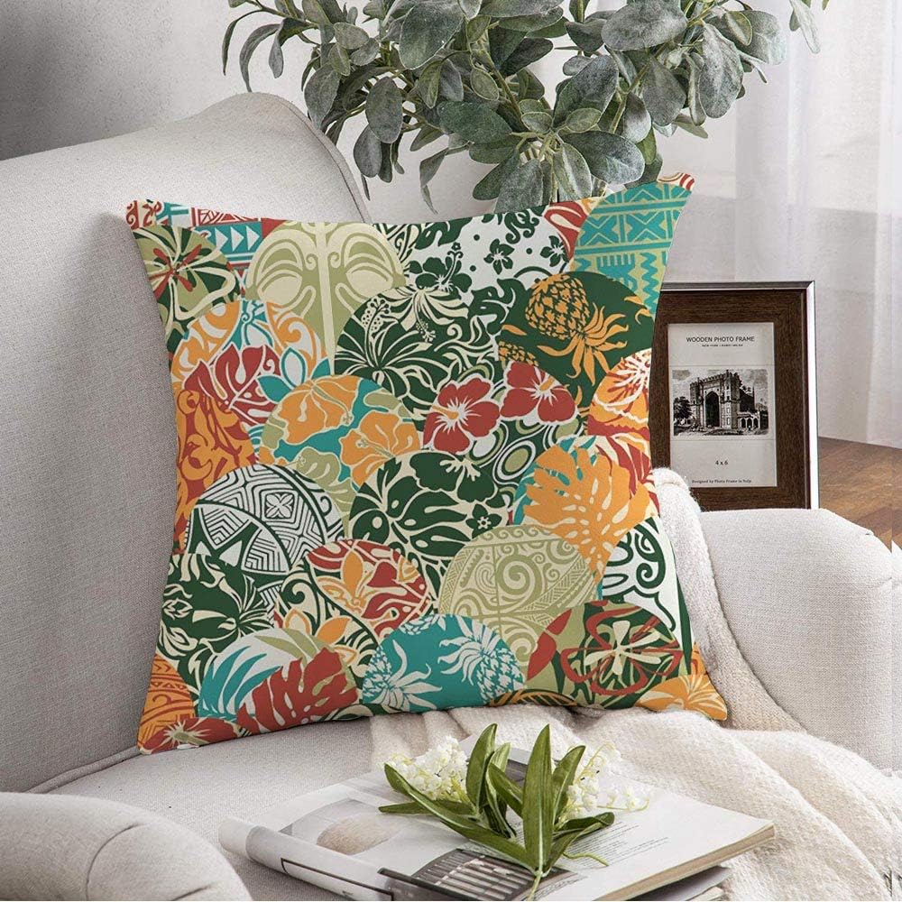 Pillow Cover Beach Hawaiian Pattern Beauty Tropical Quilt