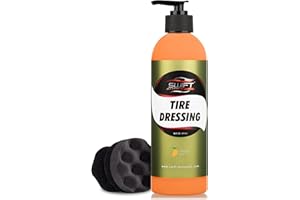 SWIFT AUTO CARE Swift Tire Dressing Combo w/Tire Applicator (16 Oz) – Long Lasting High-Gloss Tire Shine Gel w/No Sling | Restores Rubber, Plastic & Vinyl | Water-Based w/UV Protection | Fast Cure Time!