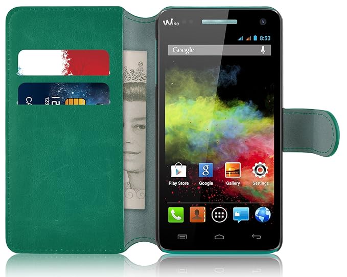 Wiko Rainbow Lederhülle | JAMMYLIZARD Handyhülle [ Retro Series ] Ledertasche Flip Case Cover Hülle Leder Schutzhülle mit Kar