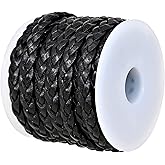 GENIQUE Real/Genuine Flat Braided Leather String Cord for Necklace, Bracelets, Jewelry Making, DIY Projects (5 Metres) (5mm, Black Distressed)