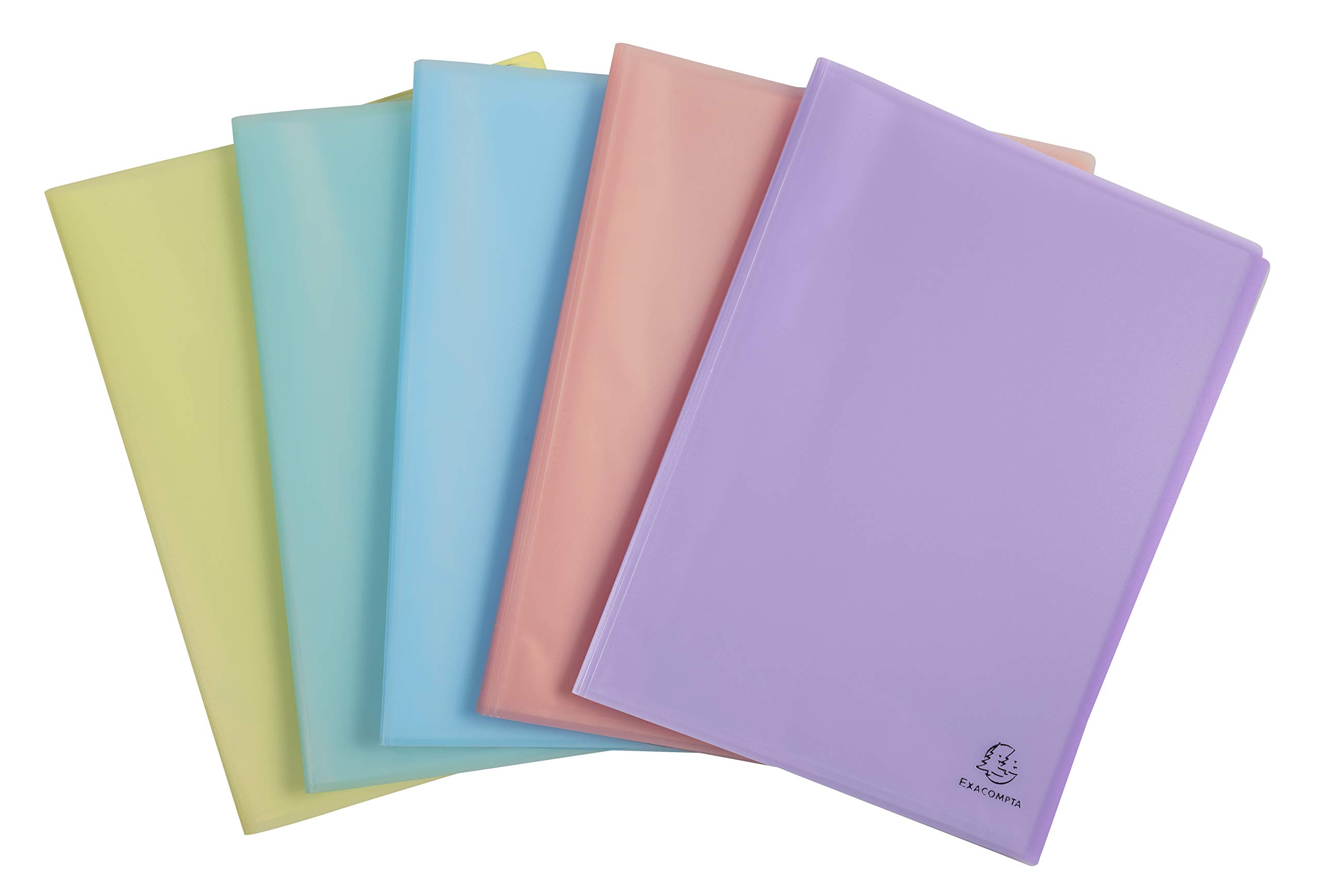 Exacompta - Ref 88570E - Chromaline Translucent Pastel PP Welded Display Books - 240 x 320mm in Size, Suitable for A4 Sized Documents, 50 Pockets, 100 Viewing Pages - Random Colour