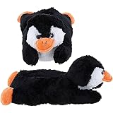 Wishpets Black Penguin Plush Fuzzy Slippers