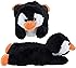 Wishpets Black Penguin Plush Fuzzy Slippers