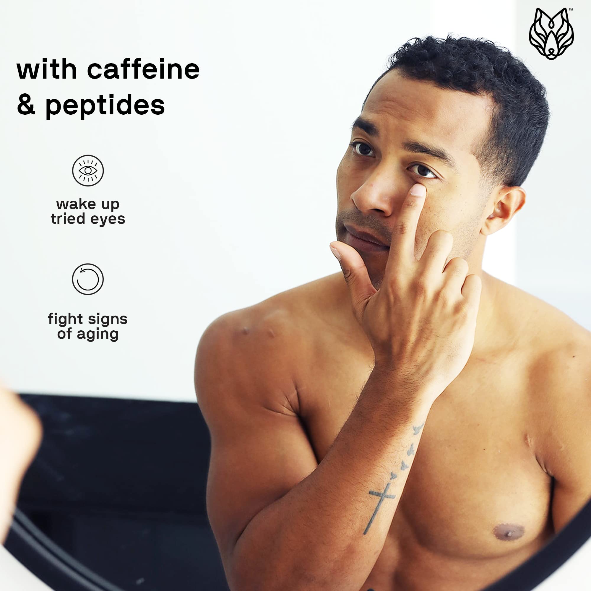 Black Wolf - Double Duty Glacier Eye Gel- 1 Fl Oz- Caffeine Improves the Appearance of Dark Circles and Under Eye Bags- Invigorating Glacier Formula Wakes Up Your Eyes, Great for Men