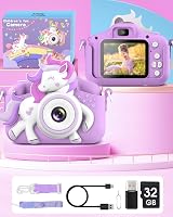 Gofunly Kids Camera 1080P 2.0" 32GB Card Purple with Lanyards view 7