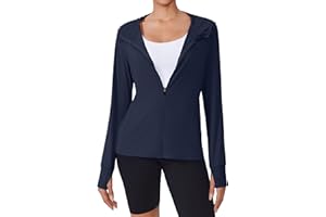 PINSPARK Women's UPF 50+ Sun Protection Hoodie Jacket Lightweight Full Zip Athletic Jacket Long Sleeve Shirt with Pockets