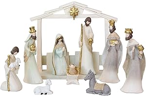 THE NATIVITY STORE A WORLDWIDE COLLECTION Oh Night Divine Nativity - Nativity Sets for Christmas Indoor - Manger Scene Christmas Decorations - Christmas Nativity Set - Baby Jesus Nativity - Holy Family Nativity Scene