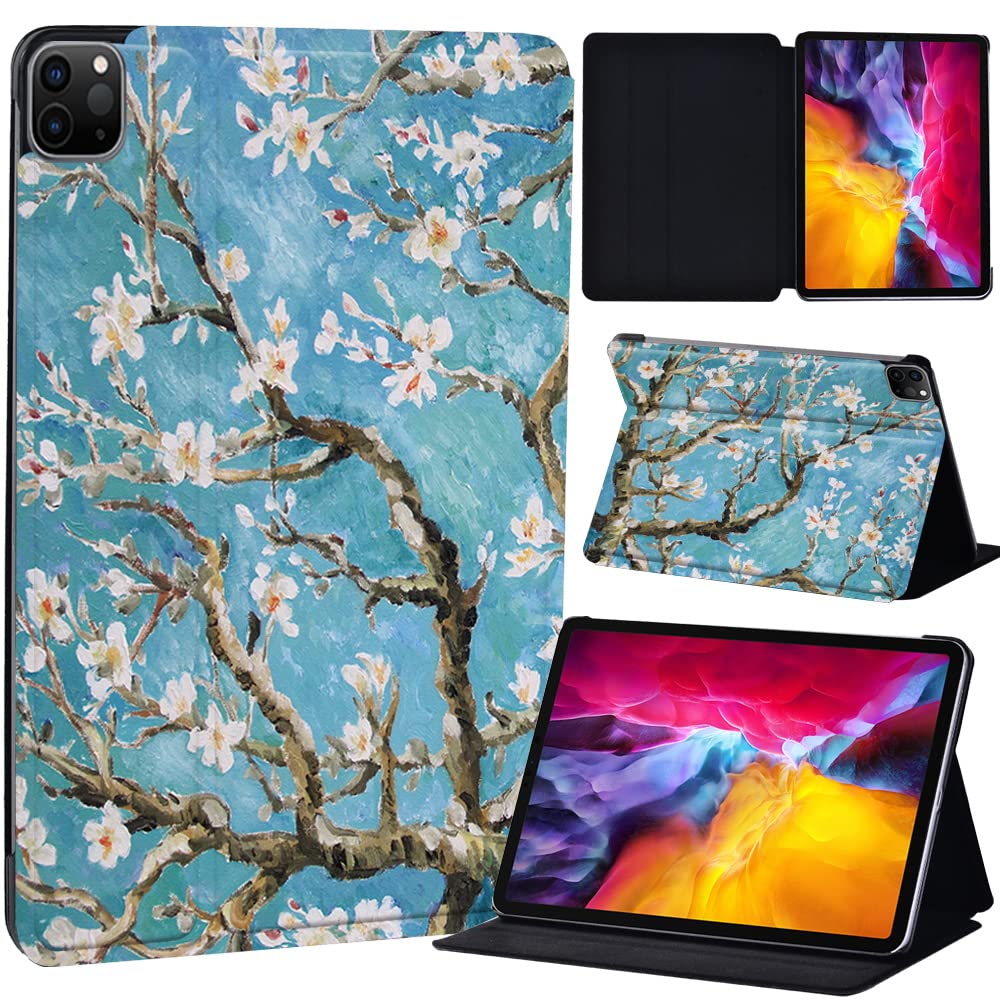 PU Leather + hard shell Ultra slim lightweight Folio Flip Tablet Stand Smart Cover Case Fit iPad Air 4 10.9" (2020) / iPad Pro 11" (2018 2020 2021) (tree)