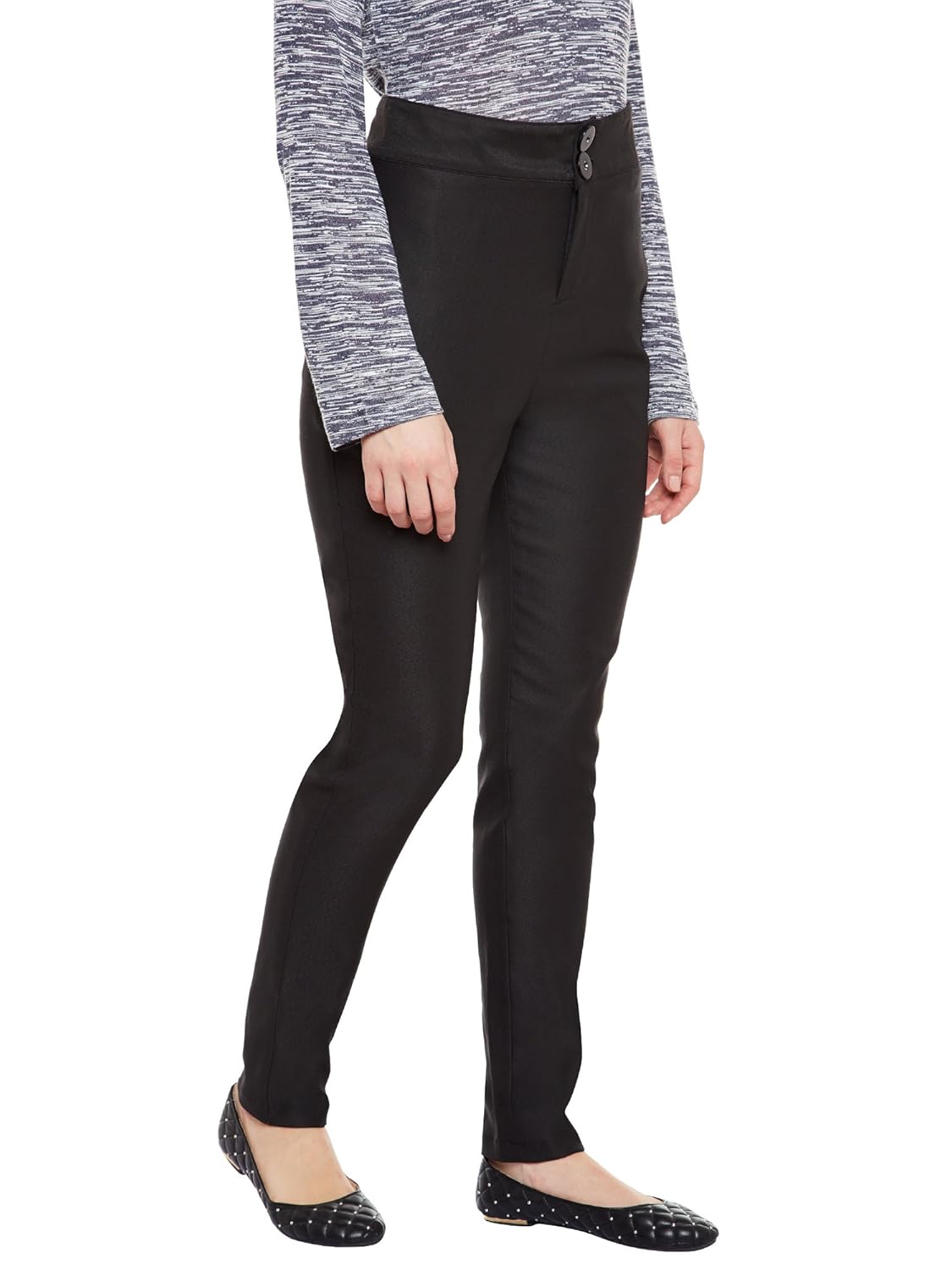 martini women black stretch twill trouser (black, 34)