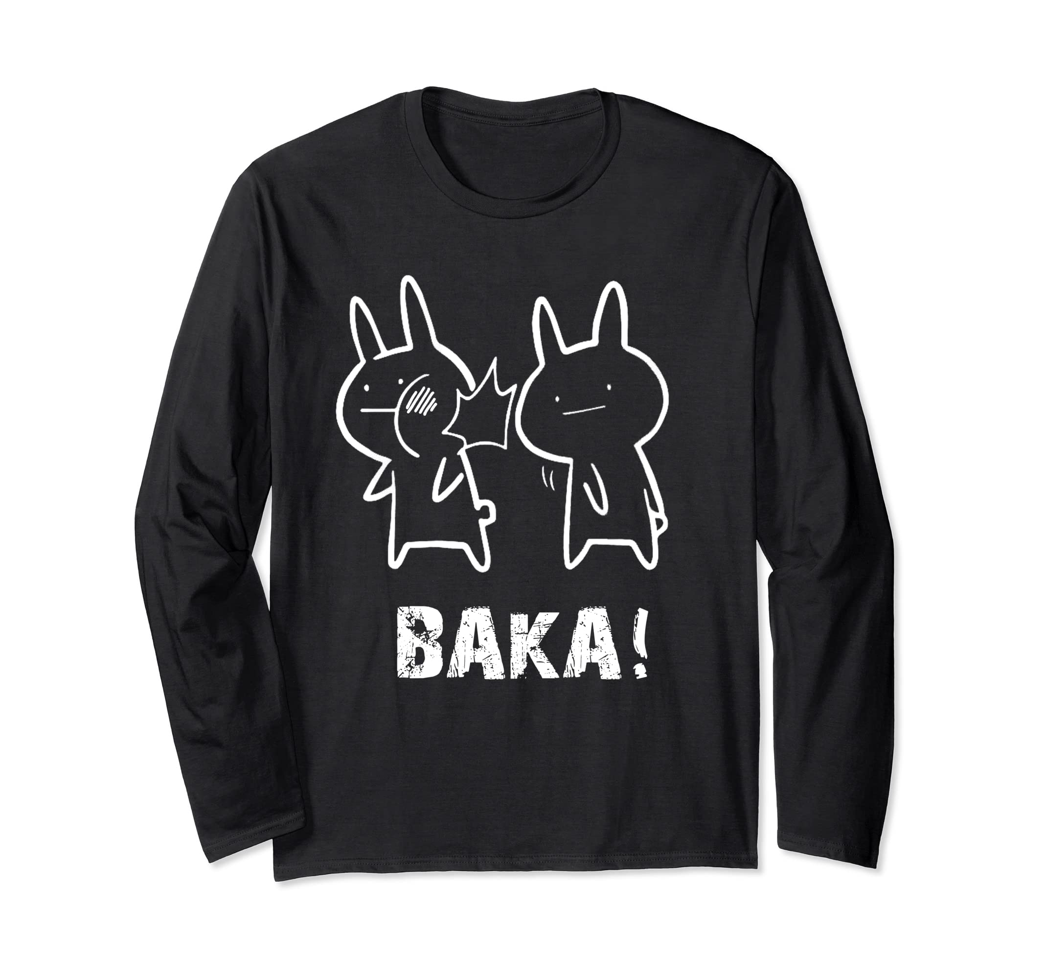 Funny Japanese Baka Cute Anime Baka Rabbit Slap Long Sleeve T-Shirt