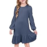 blibean Teen Girls Fall Dresses Kids Long Sleeve Boho Dress Size 6-15 Years