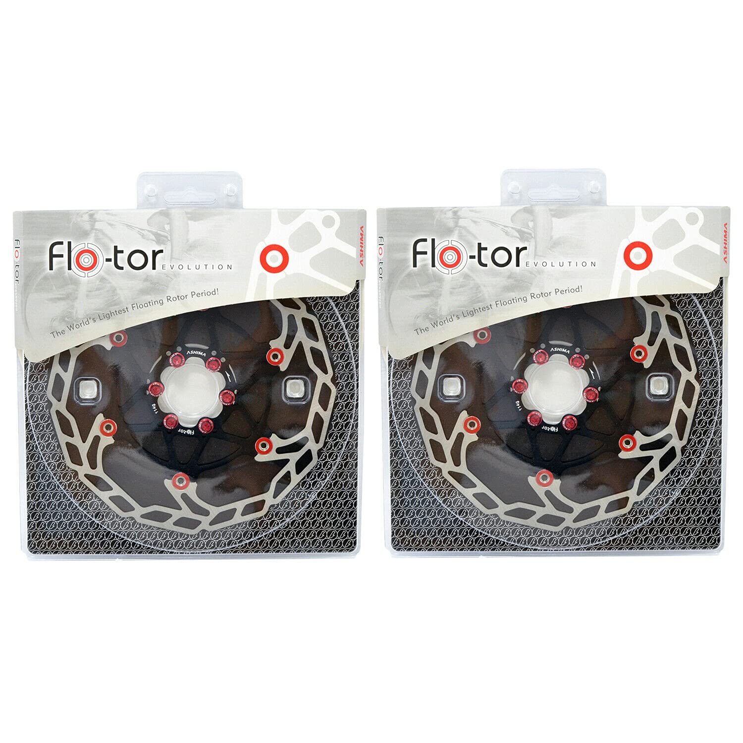 ASHIMA Flo-Tor ARF-3 Disc Flotor Rotor 6-Bolt, 180mm, 2PCS, Black, AS2390