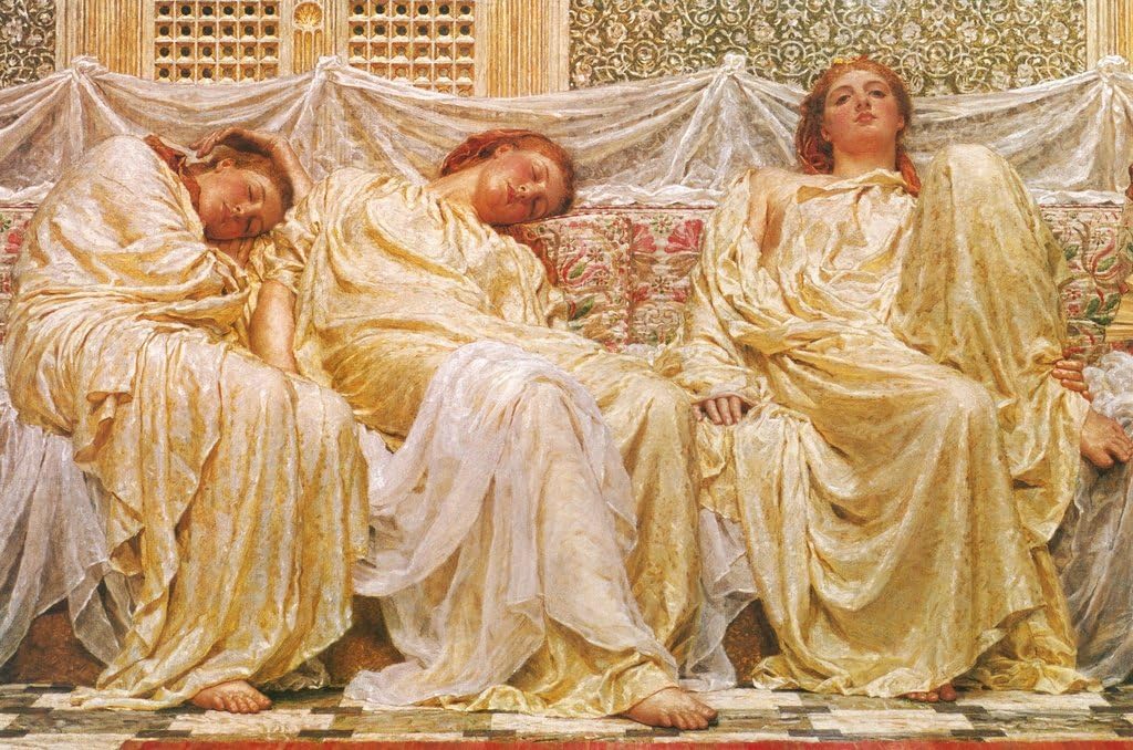 Albert Joseph Moore The Dreamers 1882 Academicism Style Victorian Oil On Canvas Cool Wall Decor Art Print Poster 12x18