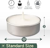 Zuvo Tea Lights Candles 4 Hour Burn Unscented White 50 Pack 3.8 x 1.3 cm view 2