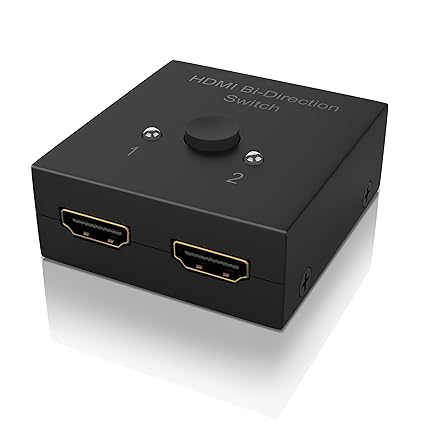 CSL - HDMI Switch | bidirektionaler 2-Port HDMI-Umschalter | HDMI Switch | Full HD 1080p / UHD 2160p 4k | 5V | 3D-fähig | HDC