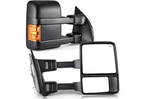 YITAMOTOR Towing Mirrors compatible for 1999-2007 Ford F250 F350 F450 F550 Super Duty Tow Mirror Power Heated with Turn Signal Light 1999 2000 2001 2002 2003 2004 2005 2006 2007