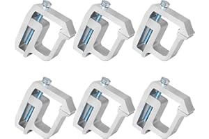 MOTAFAR 6 PCS Mounting Clamps Ladder Rack Clamps Truck Cap Topper Camper Shell Heavy Duty for Chevy Silverado Sierra 1500/2500/3500; Dodge, Ram 1500/2500/3500, F150 F250, Mitsubishi, Toyota(Silver)