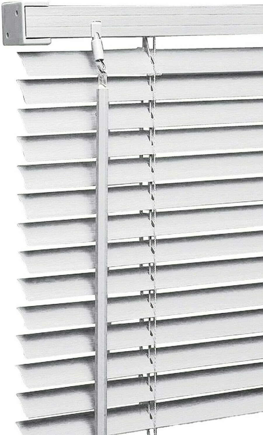 Ruby Deals PVC Window Venetian Blind Blinds Easy Fit Curtains Trimmable Fittings Windows Treatment Shutters Twist Open Close (White-PVC, 135cm wide (53.14'') x 150cm)