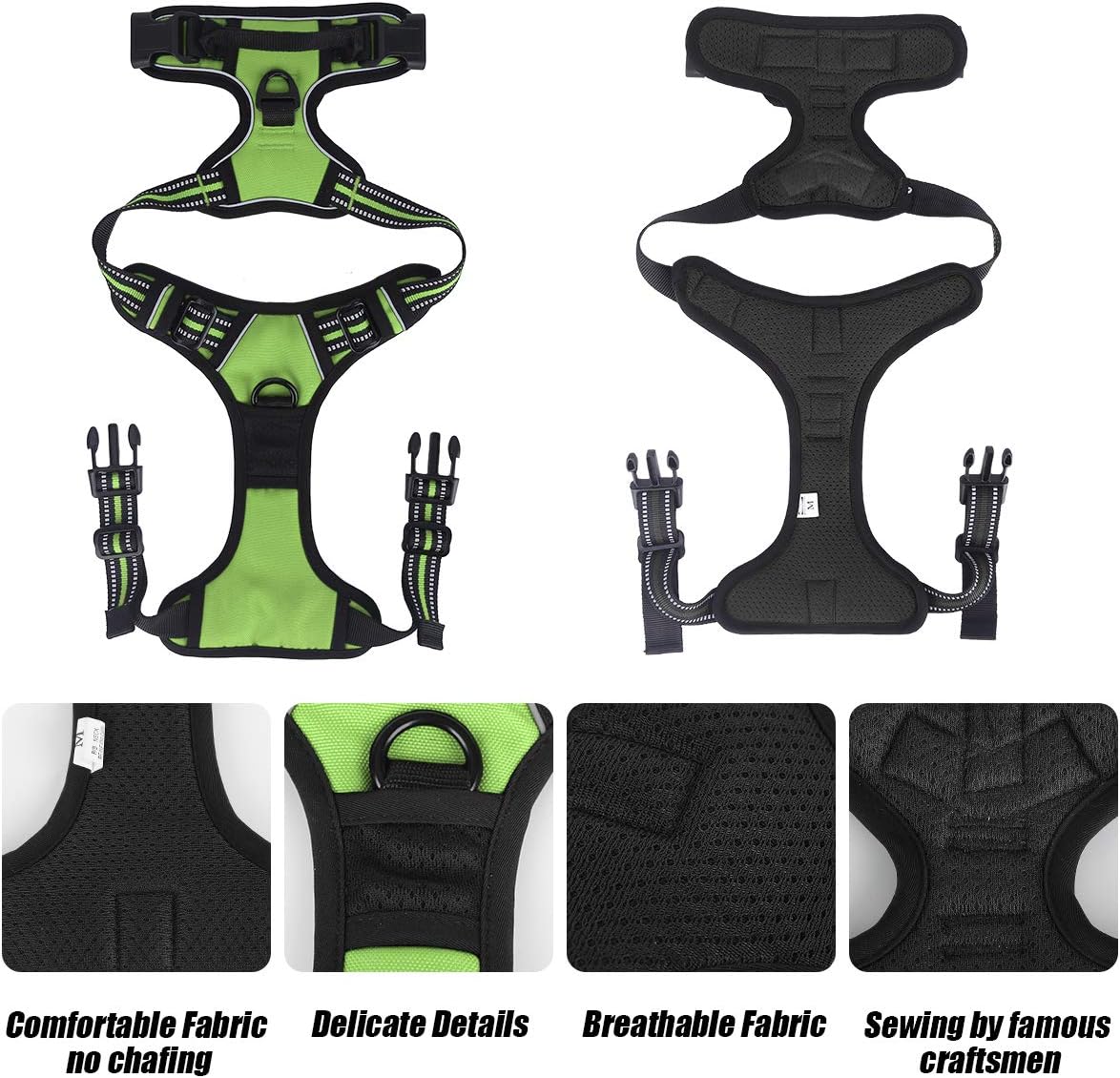 Belababy Dog Harness Small Medium Large No Pull, Adjustable Reflective Front Clip Dog Harness with Easy Control Handle - Image 4